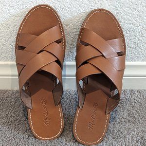Madewell Boardwalk Woven Slide Sandal Brown Size 8.5 Women Good Condition